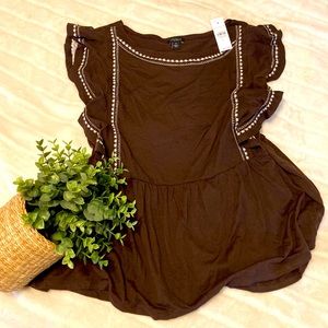 Boho sweet! NWT Ann Taylor Factory Ruffled Peplum Top!